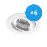 Mehrfachpackung 6x Noxion Einbau Spot Drome MR16 schwenkbar Weiß | Ausschnitt 69mm - GU10 Sockel